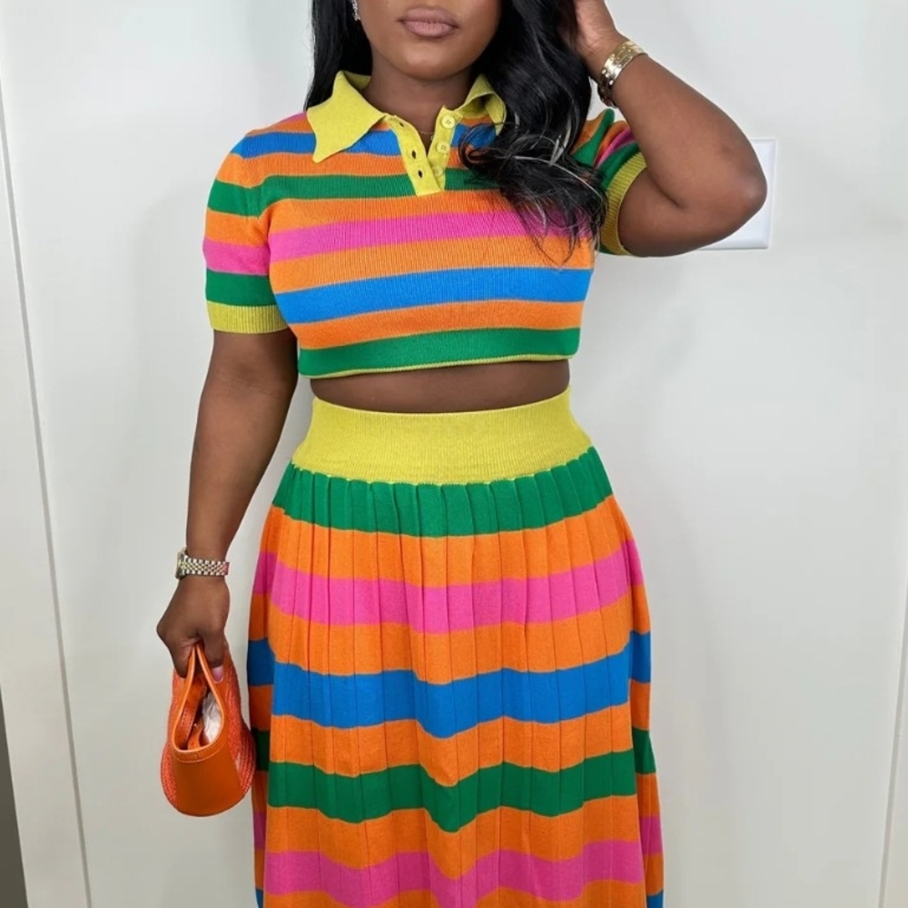 Colorful Striped Women's Skirt